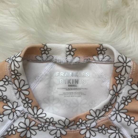 FRANKIES BIKINIS Never Worn Blue Crush Terry Floral Crop Top and Boy Shorts - Picture 3 of 6